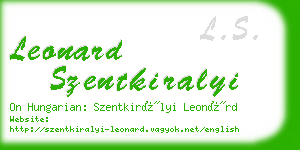 leonard szentkiralyi business card
